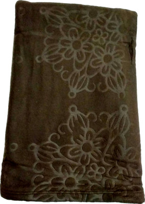 U P Khadi and Handloom Self Design, Solid Single Fleece Blanket(Woollen Blend, Brown)