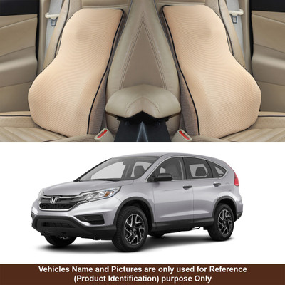 Oshotto Beige Fabric Car Pillow Cushion for Honda(Rectangular, Pack of 1)