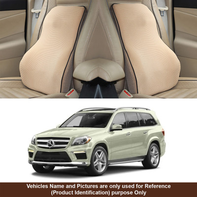 Oshotto Beige Fabric Car Pillow Cushion for Mercedes Benz(Rectangular, Pack of 1)