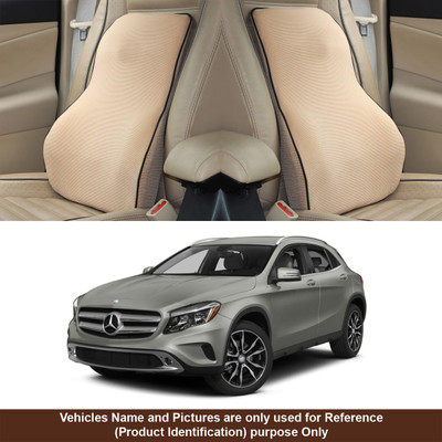 Oshotto Beige Fabric Car Pillow Cushion for Mercedes Benz(Rectangular, Pack of 1)