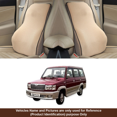 Oshotto Beige Fabric Car Pillow Cushion for Toyota(Rectangular, Pack of 1)
