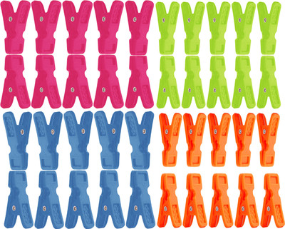 Somapa 40 Pcs Mix Color Plastic Cloth Hanging Clips Plastic Cloth Clips(Multicolor Pack of 40)