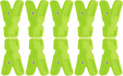 Somapa 10 Pcs Home Fancy Plastic Sturdy Cloth Clips Plastic Cloth Clips(Green Pack of 10)