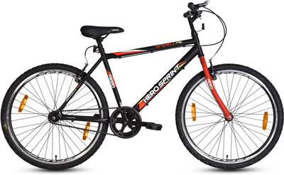 HERO Spunky 26TSS/Spunky 26T BK & RD 26 T Hybrid Cycle/City Bike(Single Speed, Black, Red)