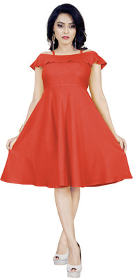 REYANS Women A-line Red Mini/Short Dress