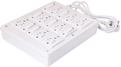 Tinax Heavy Duty PVC Extension Board With 7 Switches,8Sockets 6 A Three Pin Socket