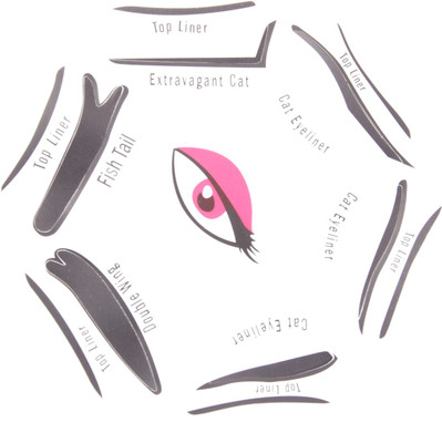 Vinayakart 6 in 1 EYELINER Stencil Eye Shadow Guide Quick Smokey Cat Makeup Tool Beauty Eyebrow Stencil(1)