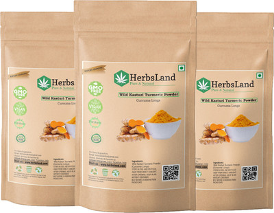 HerbsLand Amba Haldi Wild Kasturi Manjal Turmeric Powder(300 g)