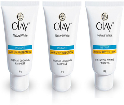OLAY Natural White INSTANT GLOWING FAIRNESS CREAM 40g Each Pack Of 3(120 g)
