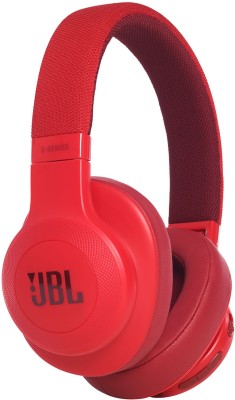 JBL E55BT Bluetooth Headset(Red, Wireless over the head)