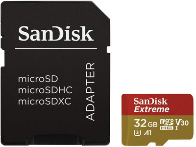 SanDisk Extreme 32 MicroSDHC UHS Class 3 100 Mbps  Memory Card(With Adapter)