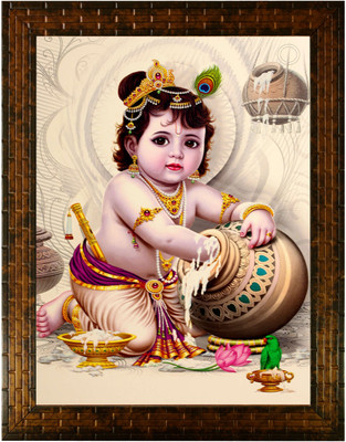 Indianara Bal Krishna 2317 Digital Reprint 13 inch x 10.2 inch Painting(With Frame)