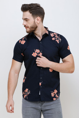 Colvyn Harris Men Floral Print Casual Blue Shirt
