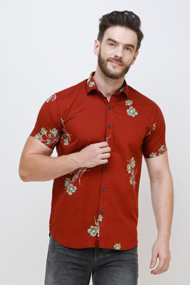 Colvyn Harris Men Floral Print Casual Maroon Shirt