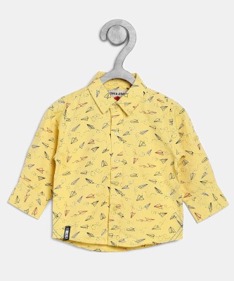 Gini Jony Baby Boys Graphic Print Casual Yellow Shirt