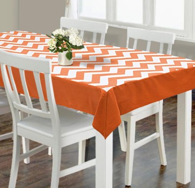 Dekor World Printed 6 Seater Table Cover(Orange, Cotton)