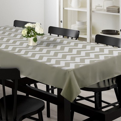 Dekor World Printed 6 Seater Table Cover(Grey, Cotton)