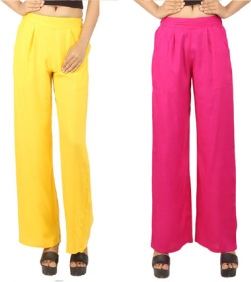 Neelo Kurti Regular Fit Women Pink, Yellow Trousers