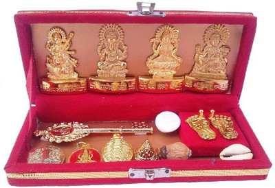 numeroastro Shri Dhanlaxmi Shri Kuber Bhandari Yantra (Total 13 Items in The Box) Brass Yantra(Pack of 1)