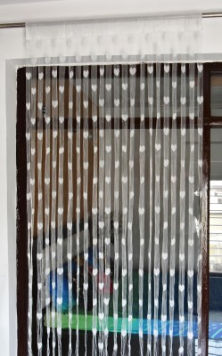 Handloomwala 200 cm (7 ft) Polyester Room Darkening Door Curtain Single Curtain(Self Design, White)
