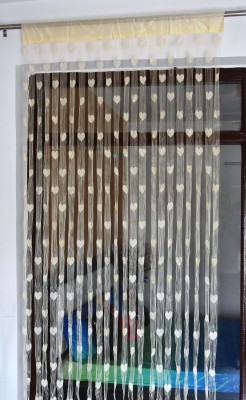 Homefab India 200 cm (7 ft) Polyester Transparent Door Curtain (Pack Of 4)(Self Design, Cream)