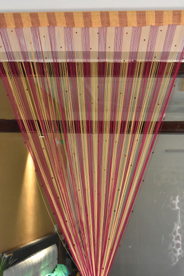 HFI 214 cm (7 ft) Door Polyester Transparent Curtain (Pack Of 2)(Pink, Solid)