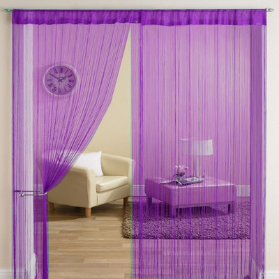 HFI 274.5 cm (9 ft) Long Door Polyester Transparent Curtain (Pack Of 2)(Purple, Solid)
