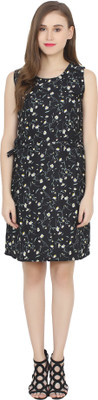 My Swag Women A-line Black Above Knee/Mid Thigh Length Dress