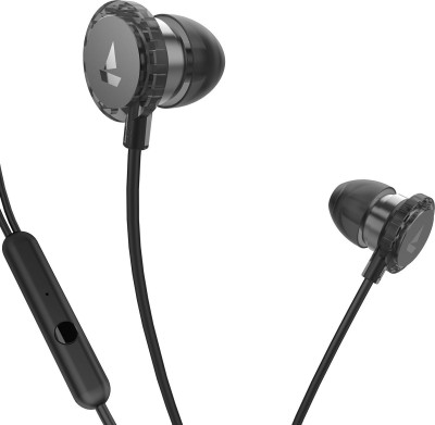 boAt Bassheads 252 Black Wired Headset(Black, In the Ear)
