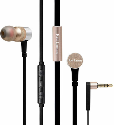 Red Lemon Sur Plus W120 Wired in-Ear Super Bass Headphone Wired Headset(Gold, In the Ear)