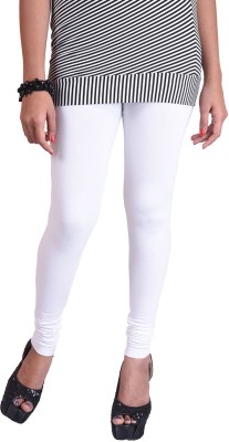 AFRA Churidar  Ethnic Wear Legging(White, Solid)