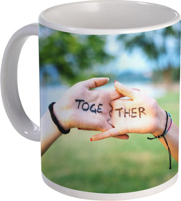 COLOR YARD best together cople hand design on Ceramic Coffee Mug(320 ml)