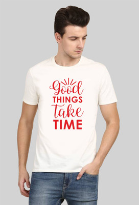 ShikharRetails Printed Men Round Neck White T-Shirt