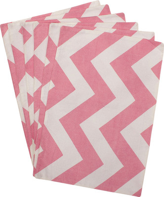 Dekor World Rectangular Pack of 6 Table Placemat(Pink, Cotton)