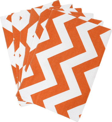 Dekor World Rectangular Pack of 6 Table Placemat(Orange, Cotton)