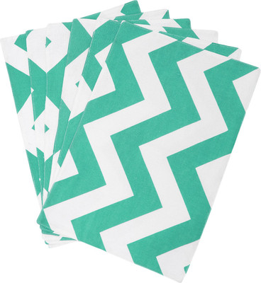Dekor World Rectangular Pack of 6 Table Placemat(Light Green, White, Cotton)