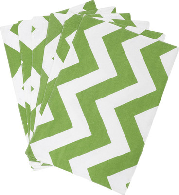 Dekor World Rectangular Pack of 6 Table Placemat(Green, Cotton)