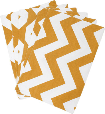 Dekor World Rectangular Pack of 6 Table Placemat(Yellow, Cotton)