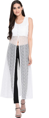 vashist Party No Sleeve Self Design Women White Top