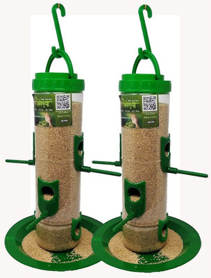 AMIJIVDAYA Medium Food Feeder for birds Window Bird Feeder Bird Feeder(Green)