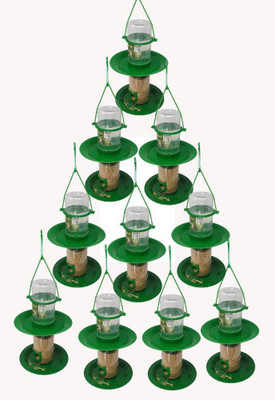 AMIJIVDAYA Small Double Decker Food Feeder for Birds Window Bird Feeder Bird Feeder(Green)