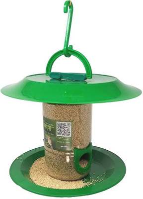 AMIJIVDAYA Small Food Feeder with Hut Window Bird Feeder Bird Feeder(Green)