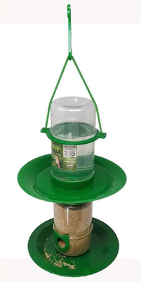 AMIJIVDAYA Small Double Decker Food Feeder for Birds Window Bird Feeder Bird Feeder(Green)