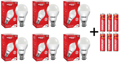 Eveready 10 W Round B22 LED Bulb  (White, Pack of 6)