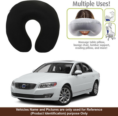 Oshotto Black Fabric Car Pillow Cushion for Volvo(Round, Pack of 1)