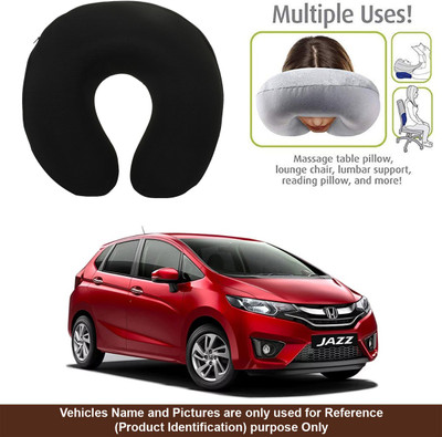 Oshotto Black Fabric Car Pillow Cushion for Universal For Car(Round, Pack of 1)