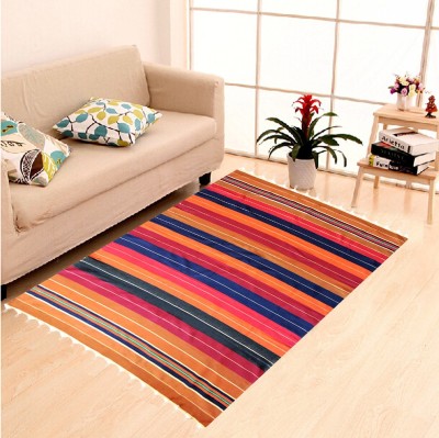 RK TEX Multicolor Cotton Carpet(7 ft,  X 5 ft, Rectangle)