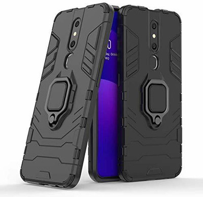MOBILOVE Back Cover for Oppo F11 Pro | Defender Kickstand 360 Degree Case(Black, Rugged Armor, Pack of: 1)