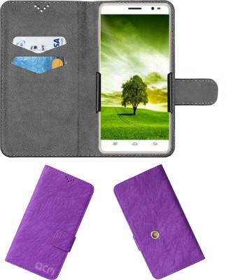 ACM Flip Cover for Intex Aqua Slice Ii(Purple, Cases with Holder, Pack of: 1)