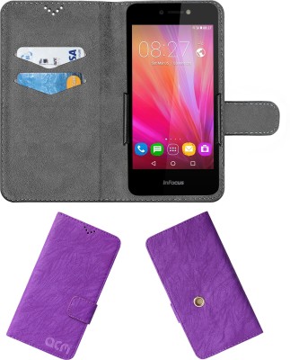 ACM Flip Cover for Infocus Bingo 10 M415(Purple, Cases with Holder, Pack of: 1)